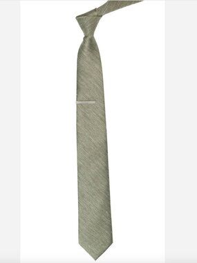 The Tie Bar Chicago Alleavitch Herringbone Olive Green Tie [NWT]